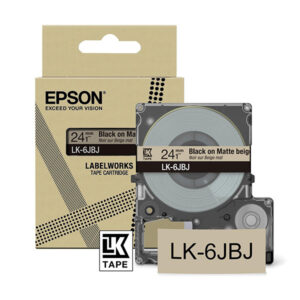 Epson C53S672092 - Tarranauha 24 mm x 8 m, Musta / Mattabeige