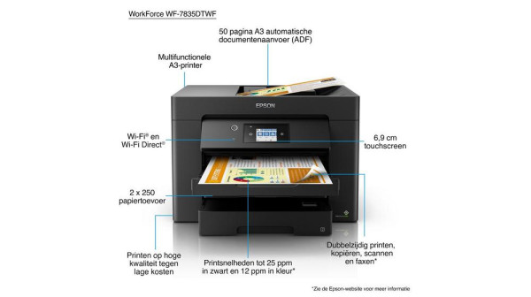Epson C11CH68404, WorkForce WF-7835DTWF A3 monitoimitulostin - Image 3