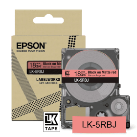 Epson C53S672072 - Tarranauha 18 mm x 8 m, Musta / Matta punainen