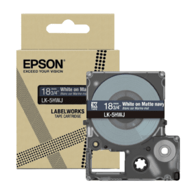 Epson C53S672085 - Tarranauha 18 mm x 8 m, Valkoinen / Matta Laivastonsininen