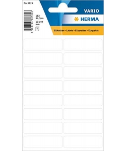 HERMA 3724, Pyöreäkulmainen Valkoinen Monikäyttöinen Tarra 8 x 36 mm, 168 tarraa / 7 arkkia