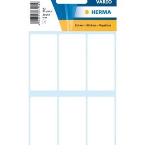 HERMA 3754, Monikäyttöiset A4-tarrat, Valkoinen 26 x 54 mm, 42 tarraa / 7 arkkia