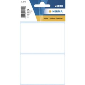 HERMA 3758, Suorakulmainen Valkoinen Vielzwecketiketti 55 x 82 mm, 14 tarraa / 7 arkkia