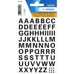 HERMA 4158, 10 mm vedenpitävät kirjaimet A-Z