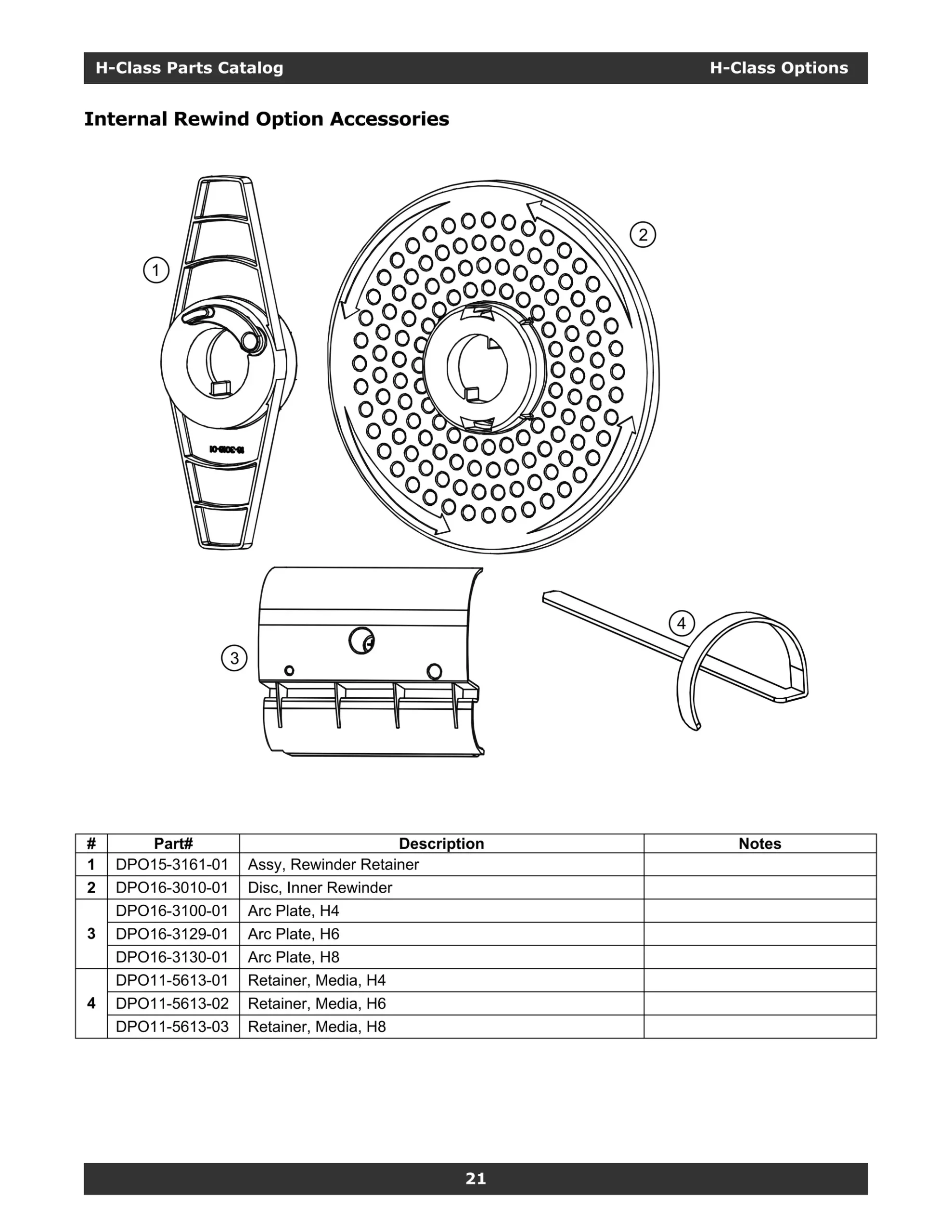 Honeywell DPO11-5613-01 materiaalin pidätin, H-Class H4 -kelaimen lisävarusteiden rakennekuvan kohta 4