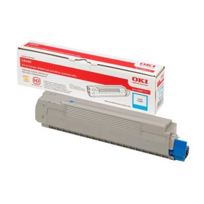 OKI 43487711 alkuperäinen syaani värikasetti C8600 C8800 -tulostimiin, 6 000 sivua