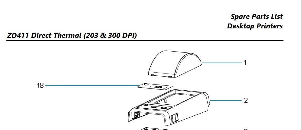 Zebra P1117258-003, ZD411D Healthcare Cover Assembly Kit with Media Window - Image 3