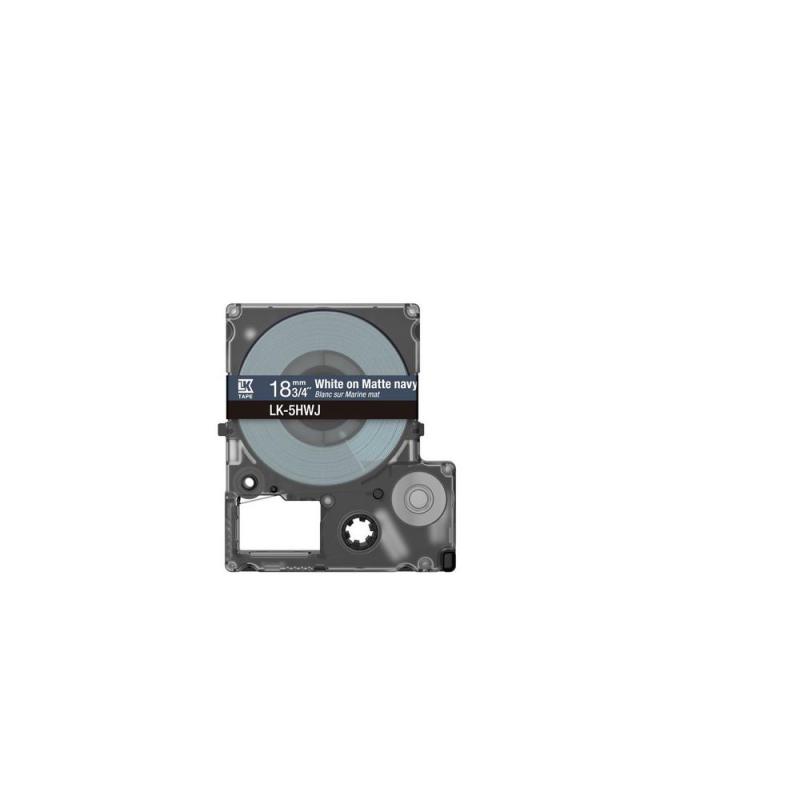 EPSON Matte Tape Navy/White 18mm 8m