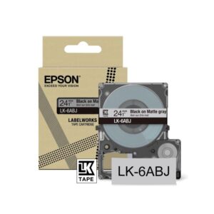 EPSON Matte Tape Grey/Black 24mm 8m