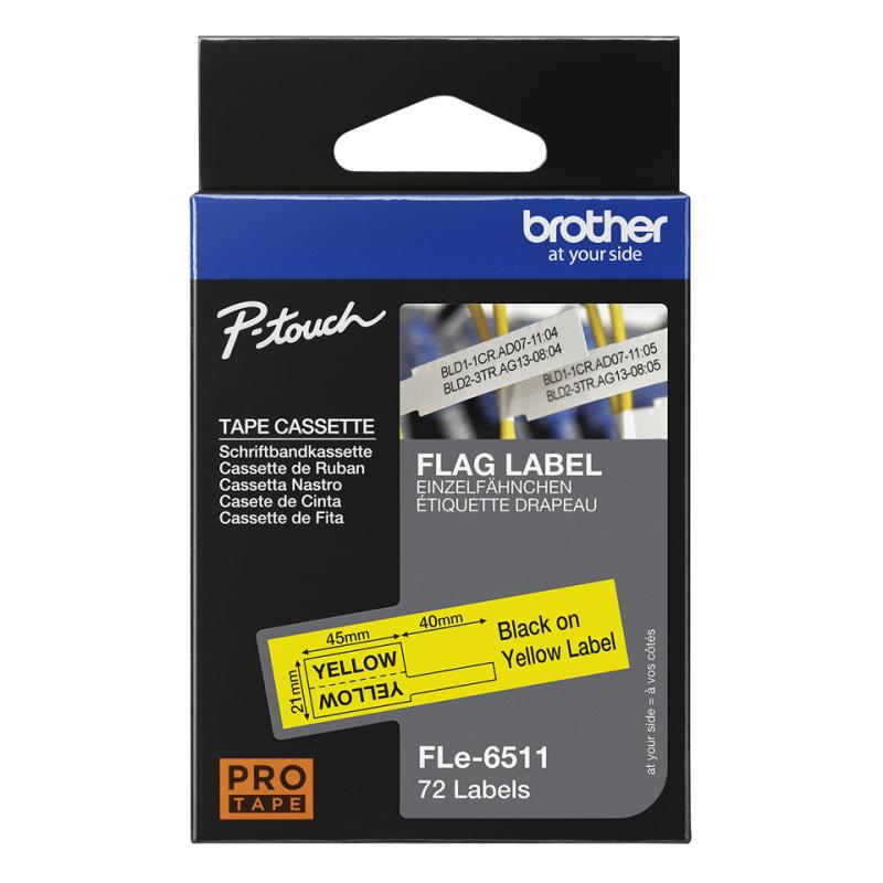 Brother FLe-6511 yellow tape in label size 2,1 cm, 45 mm