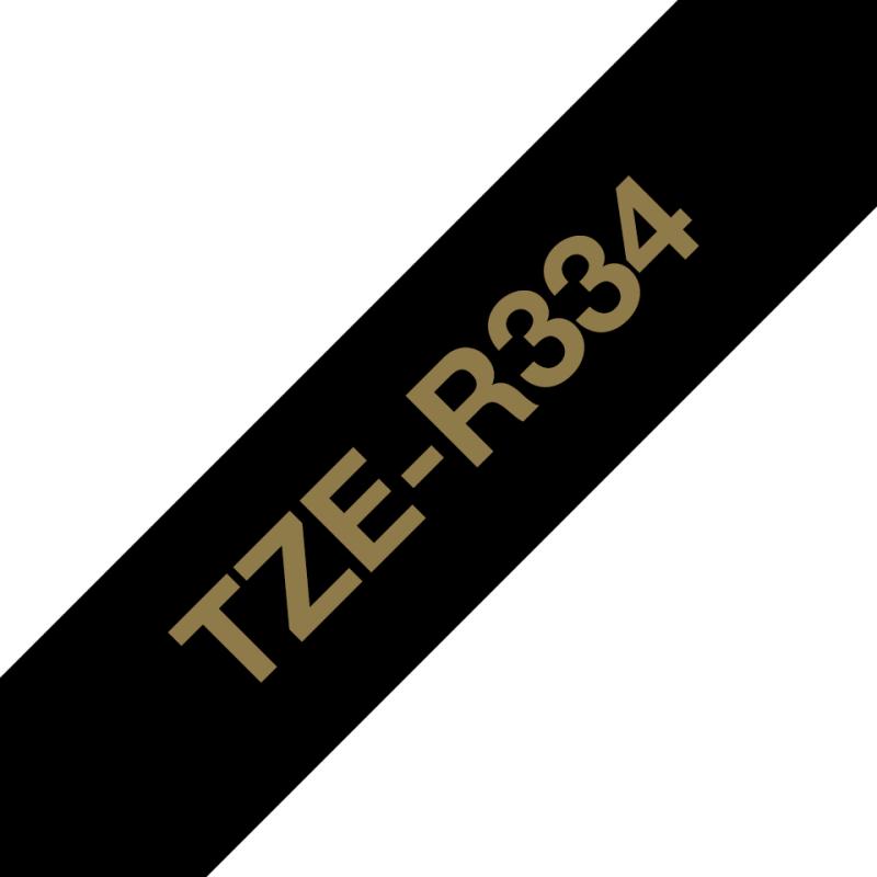 Brother Brother TZeR satin tape 12mm x 4m gold on black