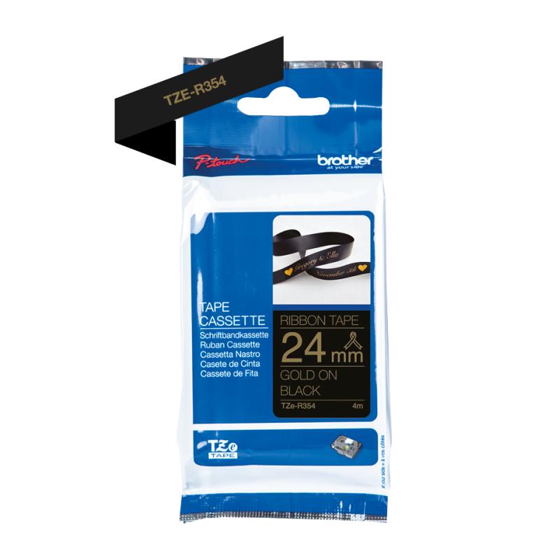 Brother Brother TZeR satin tape 24mm x 4m gold on black