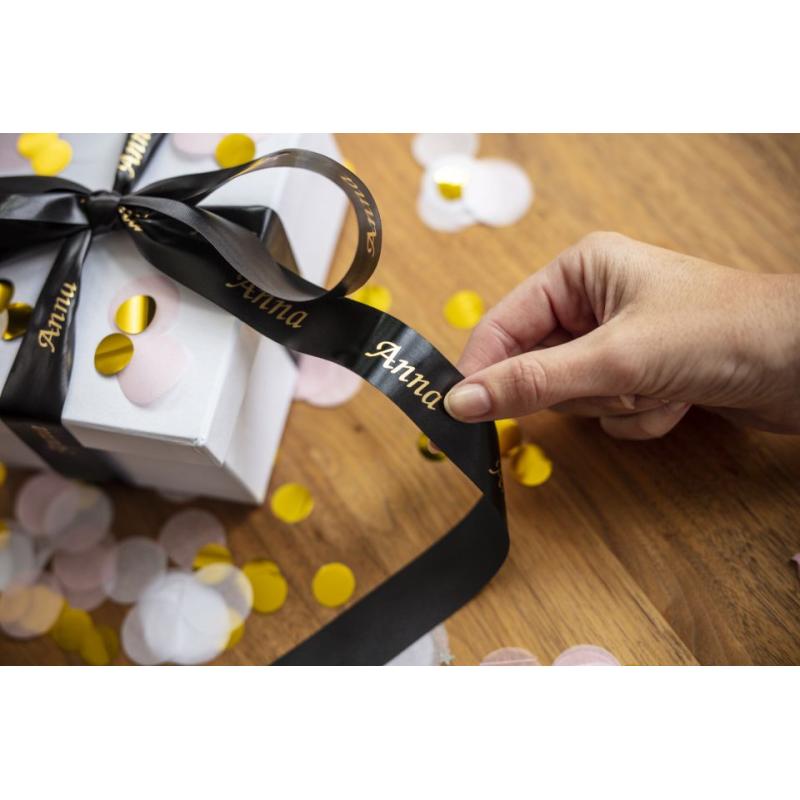 Brother Brother TZeR satin tape 24mm x 4m gold on black