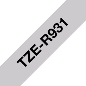Brother Brother TZeR satin tape 12mm x 4m black on silver