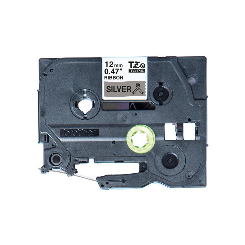 Brother Brother TZeR satin tape 12mm x 4m black on silver