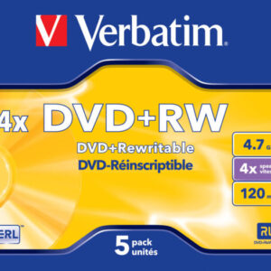Verbatim 43229 DVD+RW 4x jewel case 5-pack