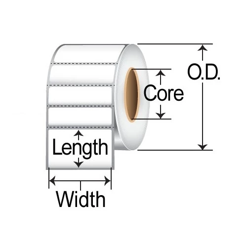Zebra 10043603, RFID, Label, Paper, 2,0938x2,2188in 53,2x56,4mm , TT, Z-Perform 1500T, Coated, Permanent Adhesive, 3in 76,2mm core, 3500/roll, 3/box, Plain