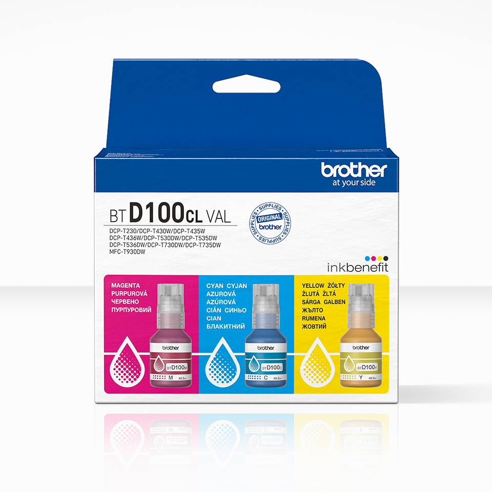 Brother BTD100CLVAL, INK BOTTLE Value Pack Each
