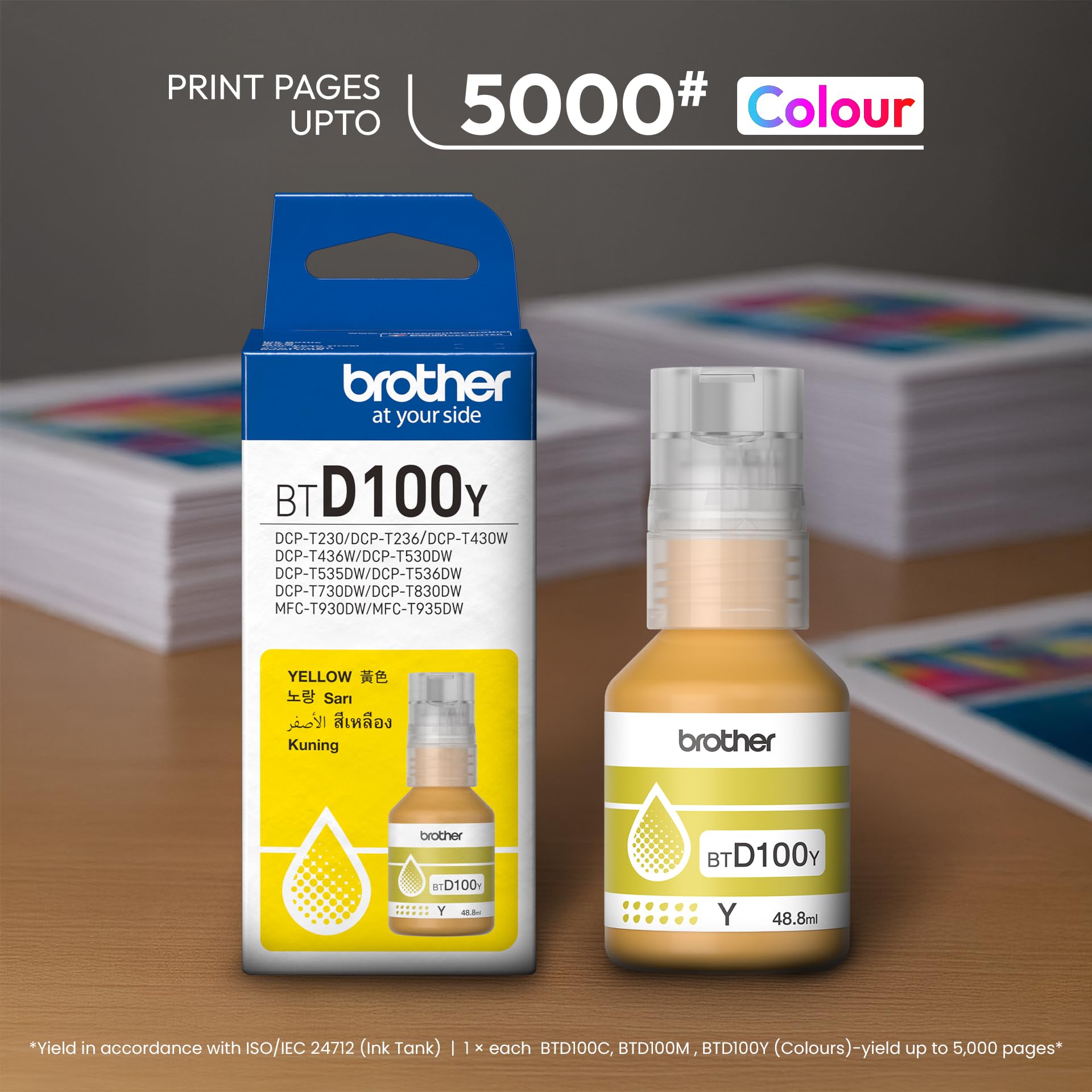 Brother BTD100Y, INK BOTTLE prints 5.000 pages. - Image 2