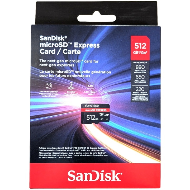 SANDISK SDSQXFN-512G-GN6GN, microSD Express 512GB, GamePlay880/650MB/s