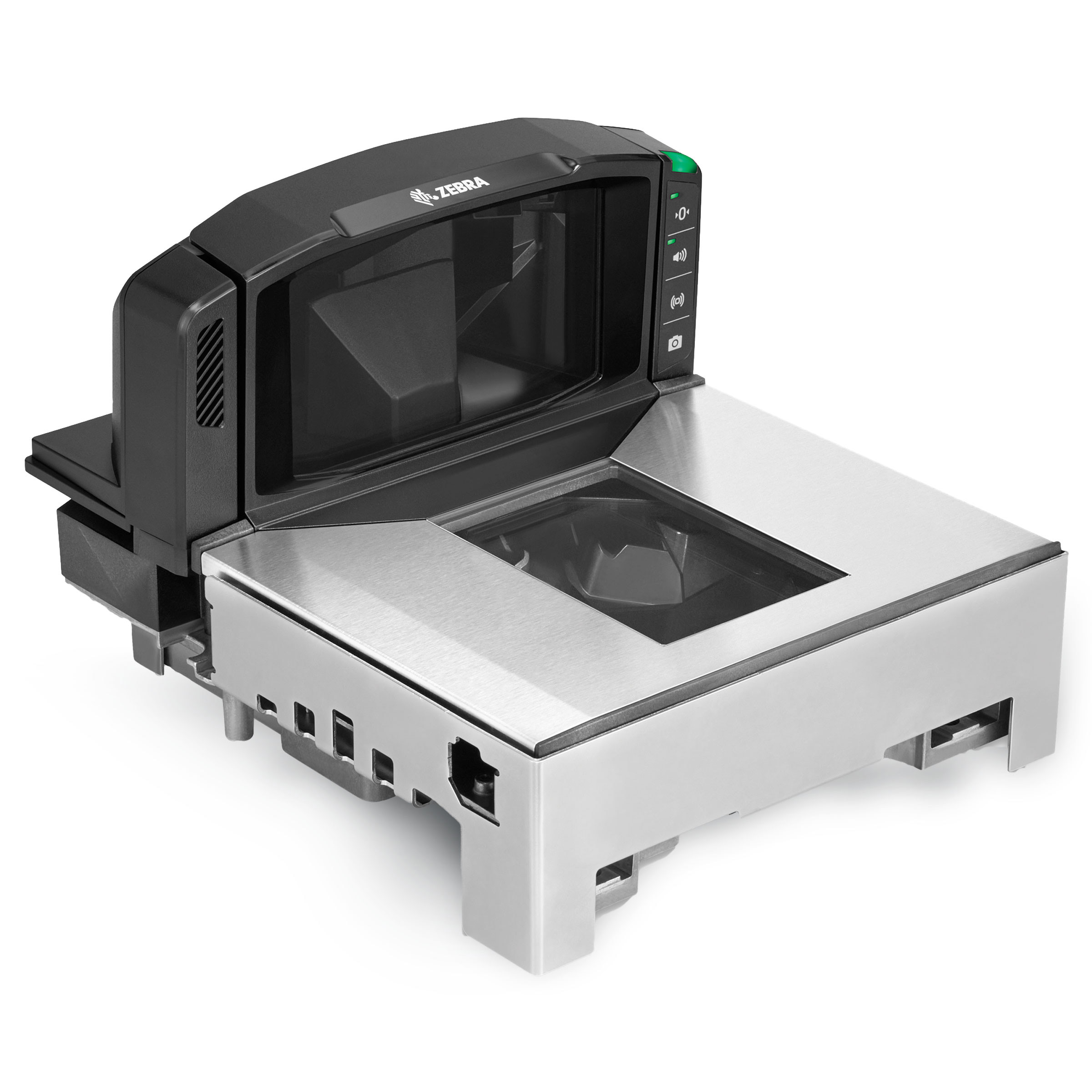 Zebra MP7000-SPS0C00WW – MP7000 Short 13,8" in-counter bioptinen 1D/2D-kassaskanneri, Intelligent Illumination