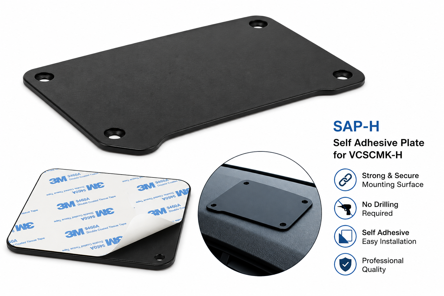 Portable Power Solution SAP-H – Itsekiinnittyvä asennuslevy VCSCMK-H-ajoneuvotelineelle