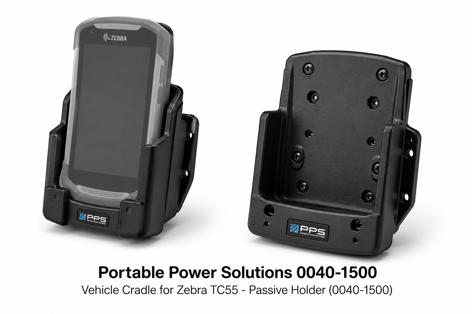 Portable Power Solutions 0040-1500 – Vehicle Cradle for Zebra TC55, Passive Holder | PPS Ajoneuvoteline Zebra TC55 -mobiiliterminaalille, passiivinen