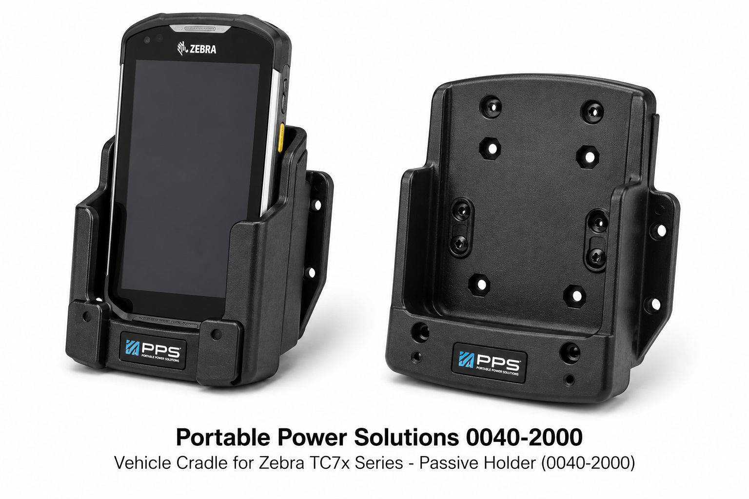 Portable Power Solutions 0040-2000 – Vehicle Cradle for Zebra TC7x, Passive Holder | PPS Ajoneuvoteline Zebra TC7x -sarjan mobiiliterminaaleille, passiivinen