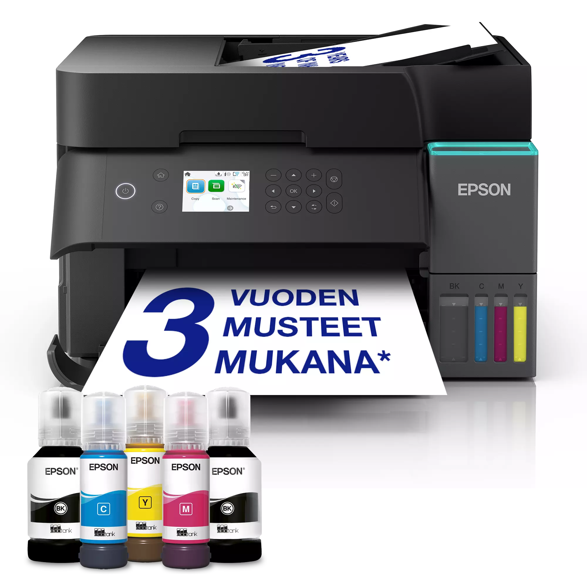 EPSON C11CL43402, EcoTank ET-3950 Ink MFP A4 18ppm, ISO USB WLAN Wi-Fi, monitoimitulostin,
