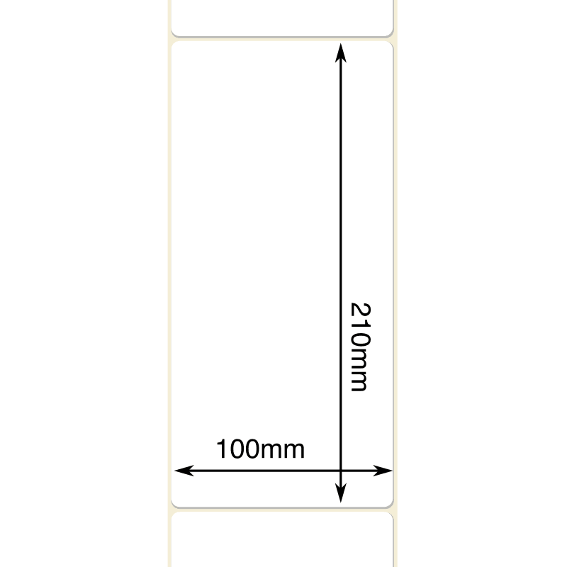 TSC 38-T100210-34LF - 100 mm x 210 mm, Direct Thermal, Uncoated, Core 19 mm Label