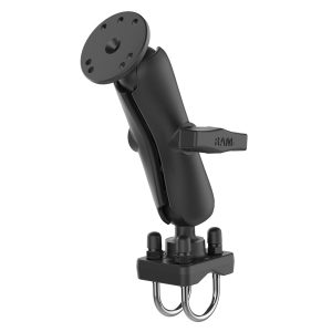 RAM Mount RAM-101U-235, kaksois-U-pulttijalusta 25,4–31,75 mm putkelle, Medium-varsi ja pyöreä AMPS-levy