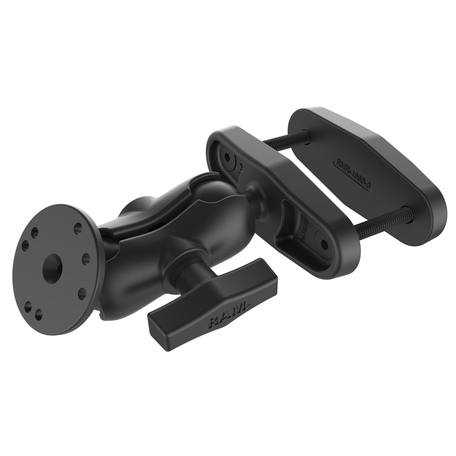 RAM Mount RAM-101U-B-247-3, enintään 76,2 mm profiilin puristusjalusta, Short-varsi ja pyöreä AMPS-laitelevy