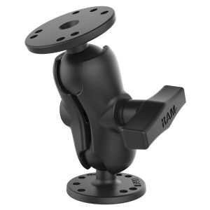RAM Mount RAM-101U-B, C-koon Short-nivelvarsi ja kaksi pyöreää 63,5 mm AMPS-levyä