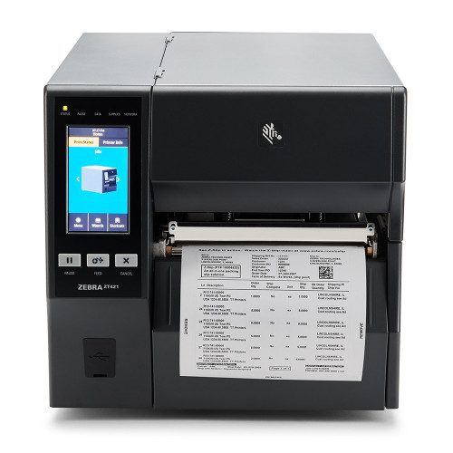 Zebra ZT42162-T410000Z - TT Printer ZT421_ 6_, 203 dpi, US Cord, Serial, USB, 10/100 Ethernet, Bluetooth 4.1/MFi, USB Host, Peel w/ Full Rewind, EZPL