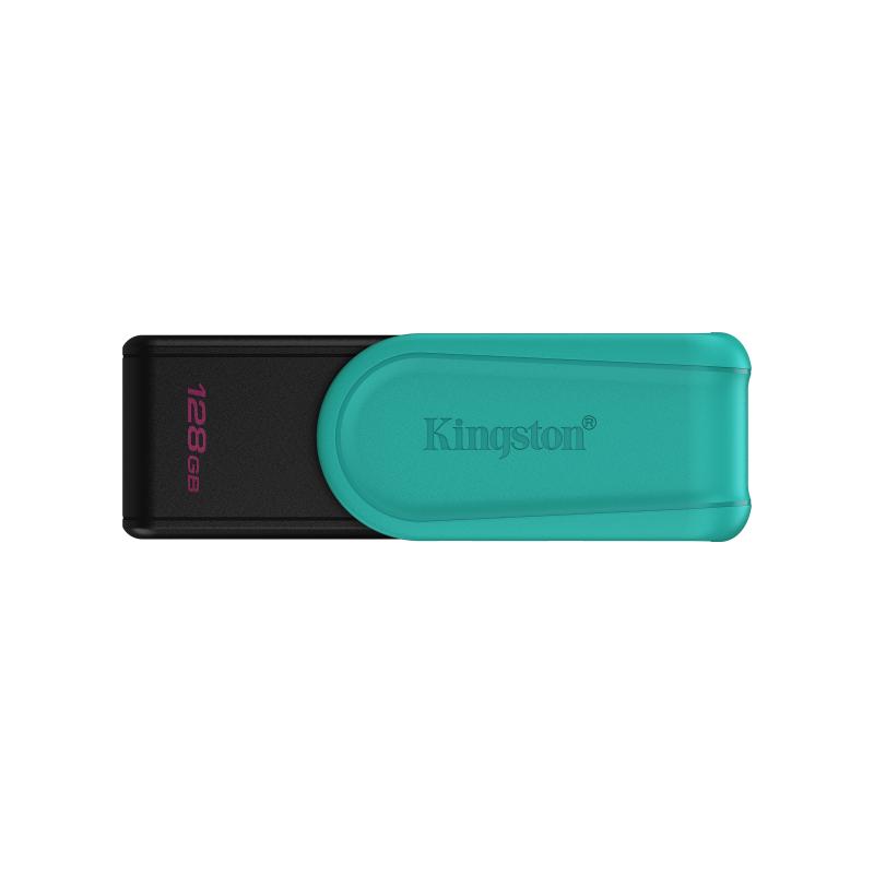 KINGSTON 128GB DATATRAVELER USB 3.2 EXODIA S (MUSTA/TURKOOSI) MUISTITIKKU