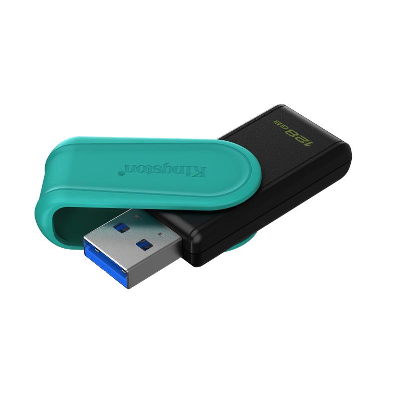 KINGSTON 128GB DATATRAVELER USB 3.2 EXODIA S (MUSTA/TURKOOSI) MUISTITIKKU