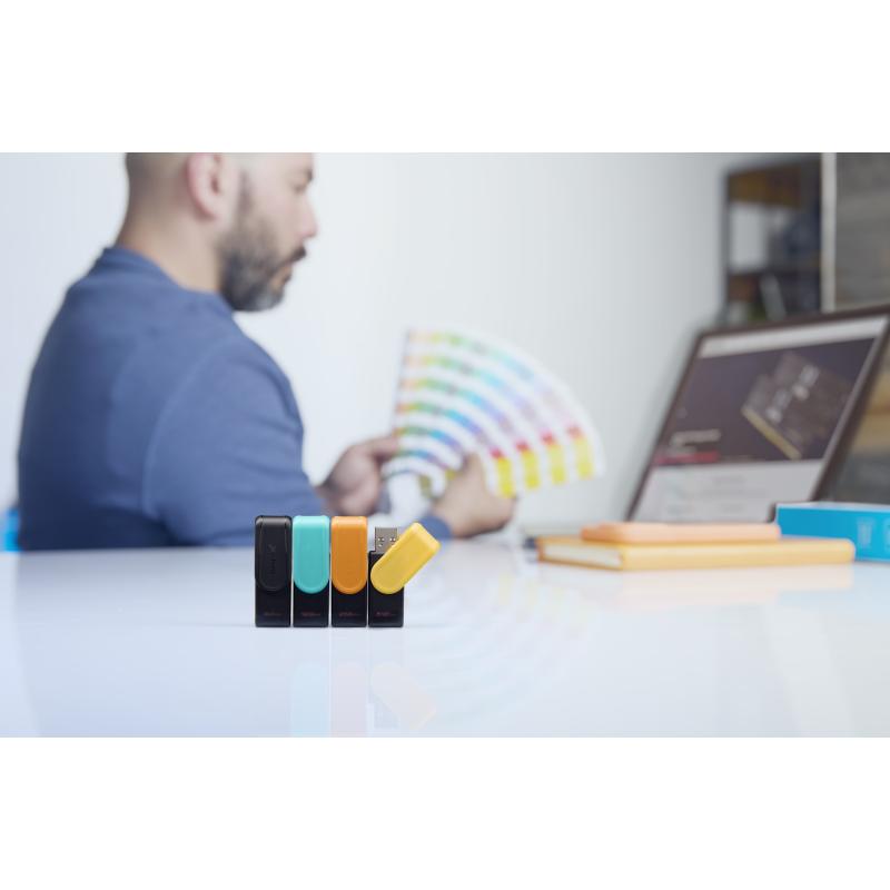 KINGSTON 128GB DATATRAVELER USB 3.2 EXODIA S (MUSTA/TURKOOSI) MUISTITIKKU