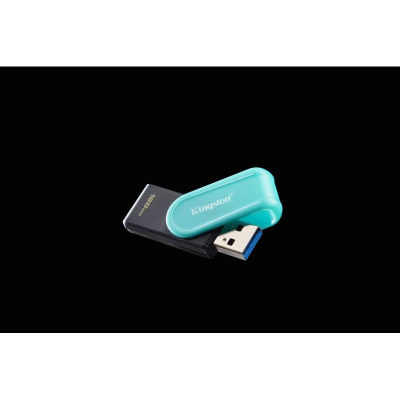 KINGSTON 128GB DATATRAVELER USB 3.2 EXODIA S (MUSTA/TURKOOSI) MUISTITIKKU