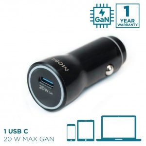 Mobilis Case 020016, Energia Charger - 20W Car Charger - 1 USB C - Soft bag