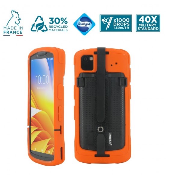Mobilis Case 052068, PROTECH - Case - Safety Orange + Handstrap for Zebra TC53 - TC58 - Pantone 021C - Soft bag