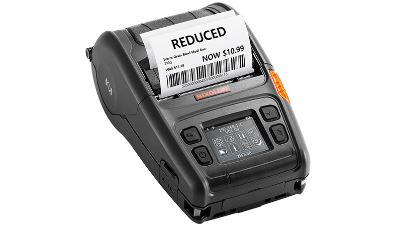 BIXOLON XM7-30WDaKL, 8 dots/mm (203 dpi), linerless, USB, RS232, Wi-Fi, black