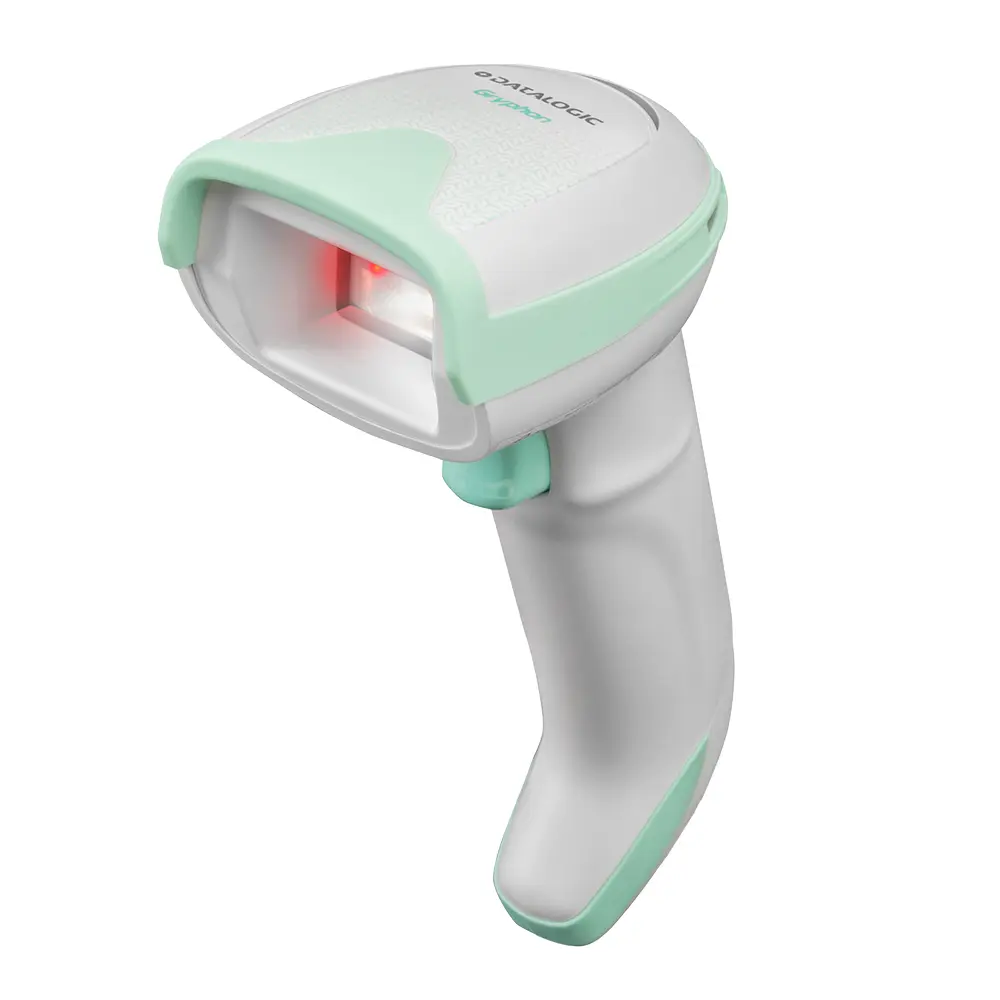 Datalogic GM4500-HC-433-WLC – Gryphon 4500 Healthcare langaton 2D-viivakoodinlukija 433 MHz, Wireless Charging, valkoinen