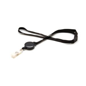 Evolis 1437100, Lanyard with Badge Reel, color: Black, 100 pc. Kaulanauha-, hihna "lenkillä"