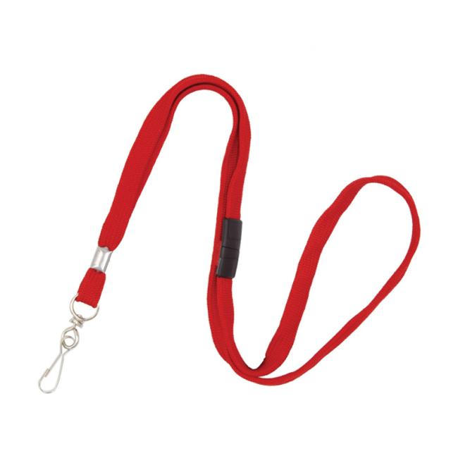 Evolis 1437244 – Punainen 12 mm kaulanauha metallisella kääntökoukulla ja turvalukolla, 100 kpl