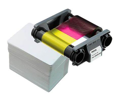 Evolis CBGP0001C – Badgy YMCKO-värinauha + 100 valkoista PVC-korttia, 100 täysväritulostusta - Image 2