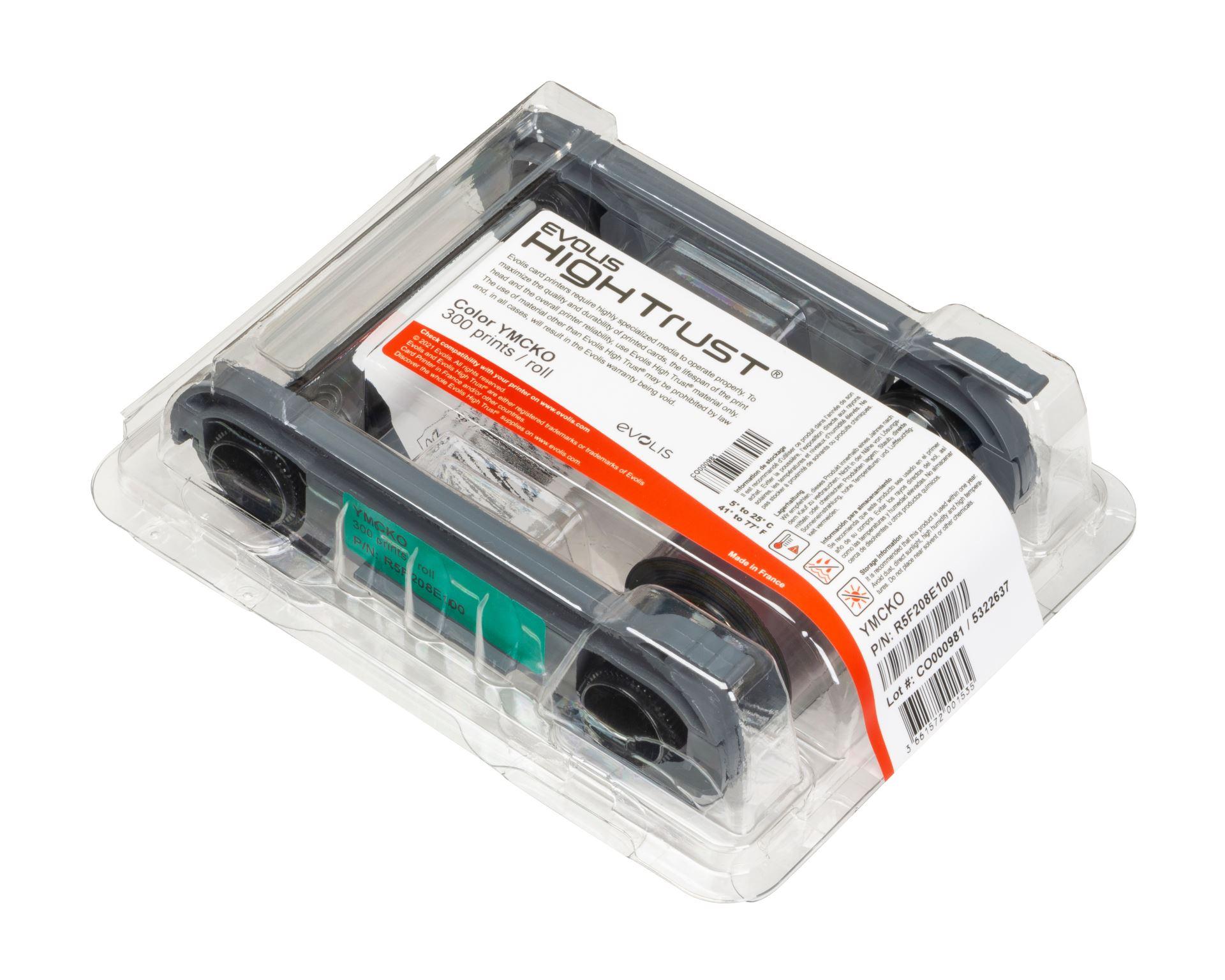Evolis R5F208E100 – YMCKO-värinauha Primacy 2 -korttitulostimelle, 300 korttipintaa
