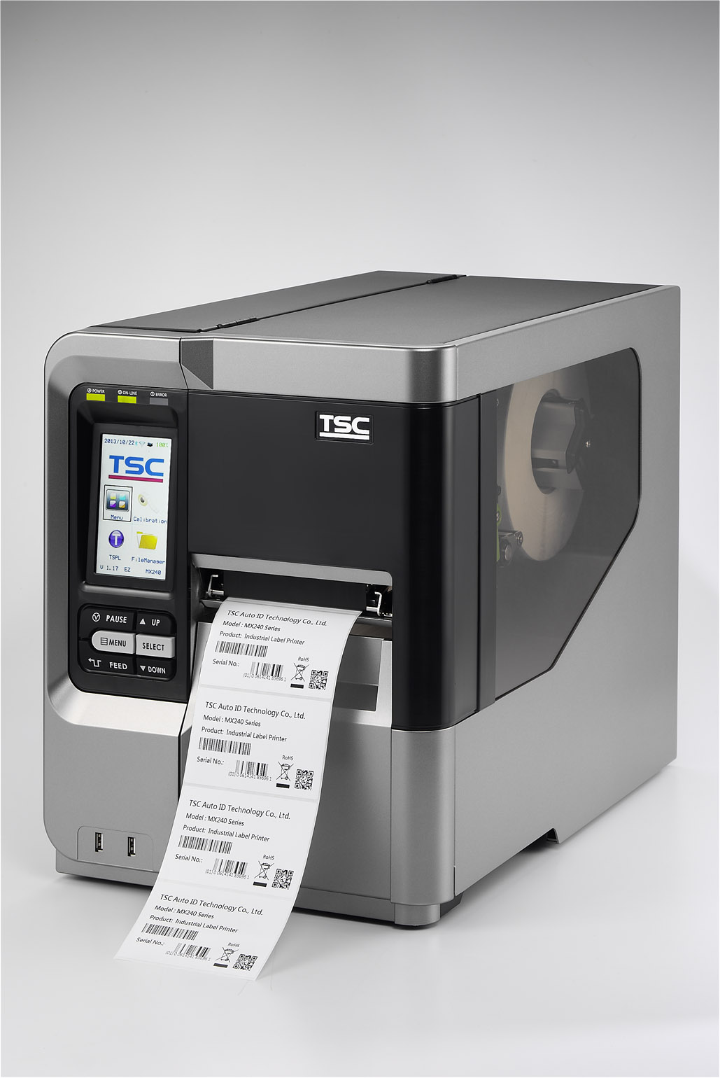 TSC 99-151A001-7ALF – MX240P 203 dpi TT/DT-teollisuustarratulostin, Rewinder, 457 mm/s, Ethernet, USB, RS-232