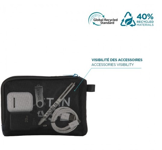 Mobilis Case 005038, Executive 4 Accessories Pouch - Main Fabric 100 Recycled - 1L - SmartLoop - Image 2