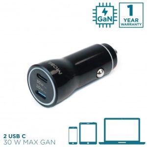Mobilis Case 020022, Energia Charger - 60W Car Charger - 2 USB C - Soft bag
