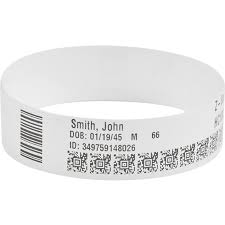 Zebra 10006995K, Z-Band Direct, adhesive closure, adult, colour: white, contains 6 cartridges with 200 wristbands per cartridge